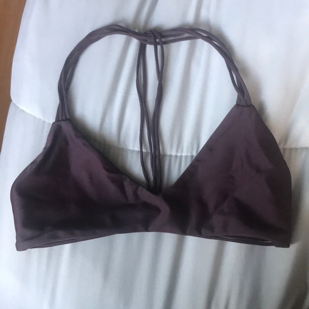 Mikoh Uluwatu T-Strap Top - Wine Sz Medium